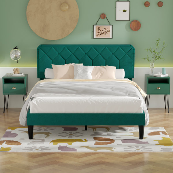 Green Upholstered Bedroom Set